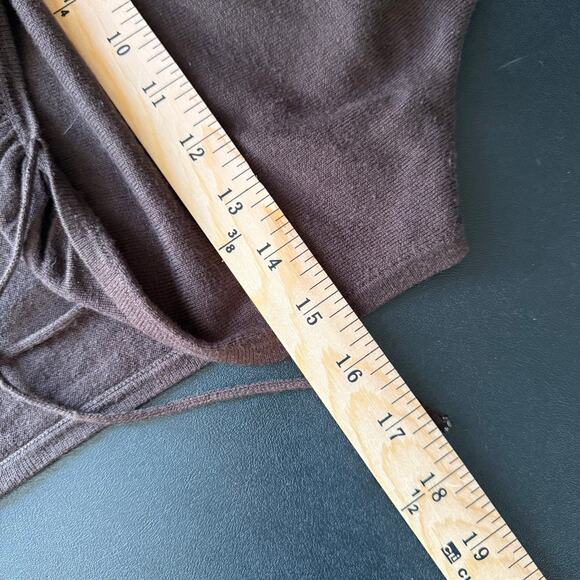 ANN TAYLOR M Tie Front Bolero Silk Blend Layering Y2K Style Minimalist Cardigan - Picture 4 of 8